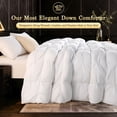 thumbnail image 3 of SONORO KATE Pinch Pleat Feather Down Comforter Queen Size, High Fill Power Soft Duvet Insert with Corner Tabs, All Season Bedding Comforter (90"x90", White), 3 of 7
