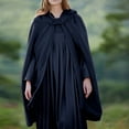 thumbnail image 2 of Lovskoo Women Trench Coat Cape Open Front Cardigan Jacket Shawl Cape Cloak Longline Robe Jacket Outwear Dark Blue, 2 of 9
