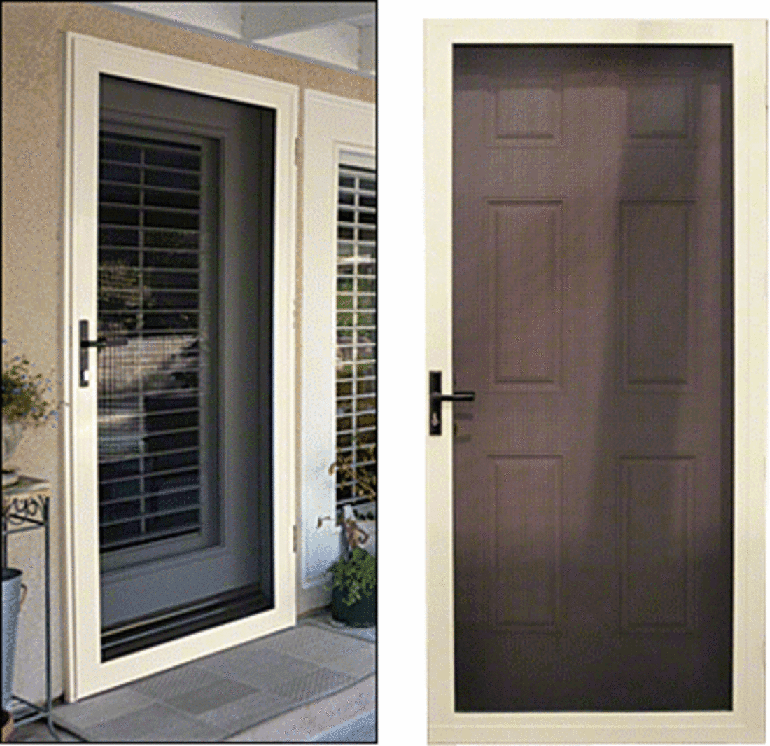 CRL Guarda™ Almond Finish 36 x 80 Right Hinged Slimline Security Screen