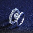thumbnail image 1 of Anillo de diamantes Mosan S925 Anillo de plata combinado para mujer Anillo Europa y América Joyería para banquetes de bodas, 1 of 5