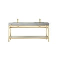 thumbnail image 6 of Funes 72" Double Sink Bathroom Vanity in Brushed Gold Frame Gray Top No Mirror, 6 of 8
