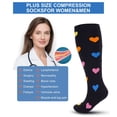 thumbnail image 5 of Spencer 2 Pairs Wide Calf Compression Socks for Women Men Plus Size 15-20mmHg Knee High Support Stockings, 2XL-4XL, 5 of 8