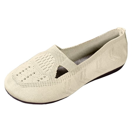 Blphud Womens Casual Work Shoes Summer Shoes for Women 2024 Casual Summer Formal Shoes Women Ladies Breathable Hollow out Mesh Flat out Lightweight Large Size Walking Shoes Womens Sneakers White 38