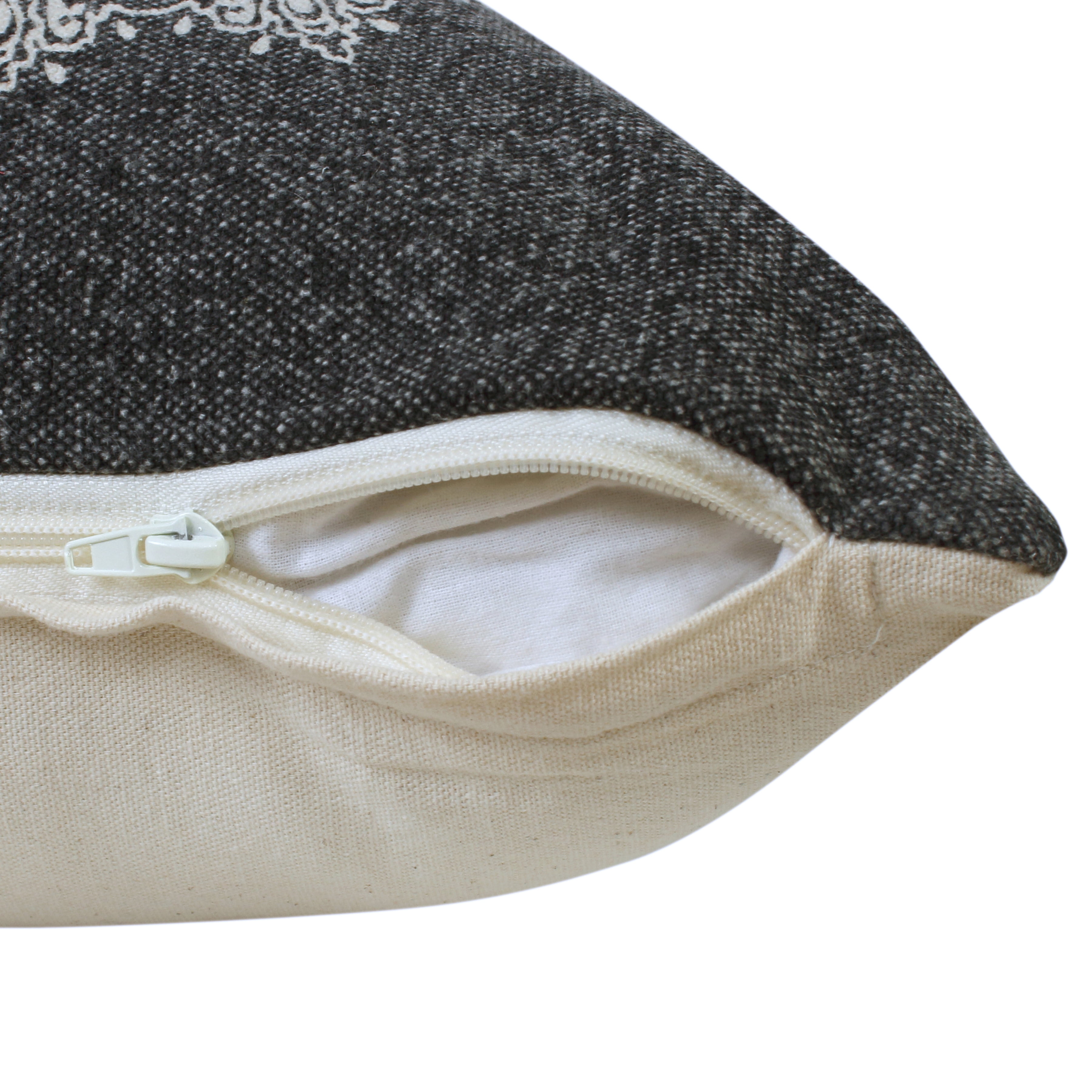 Ox Bay Ava 14" x 36" Black/White Medallion Cotton Adult Decorative Throw Pillow Cover