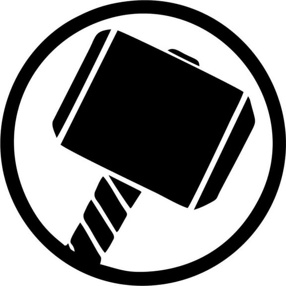 Thor Inspired Hammer Decal Sticker | 6-Inches By 6-Inches | Black Vinyl