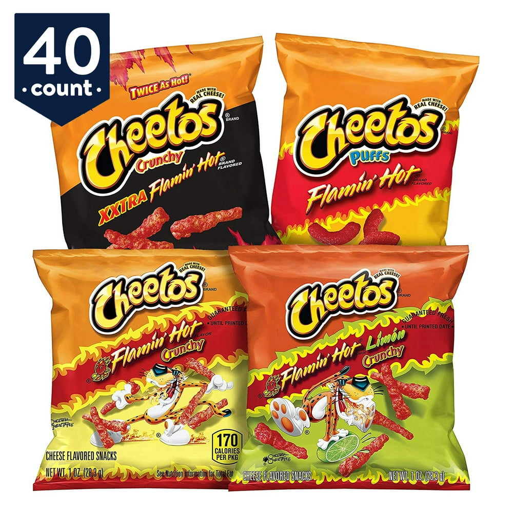 Cheetos Flamin' Hot & Spicy Variety Snack Pack, 1 oz Bags, 40 Count