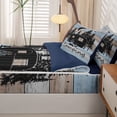 thumbnail image 4 of catabedysis Vintage Camping Zipper Full Size Comforter Sets with Fitted Sheet and 2 Pillowcases,Camper Moon Print Zipper Bedding Set For Boys,Multicolor,Navy Blue Reversible,4-Piece, 4 of 7