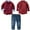 Red Plaid Shirt + Jeans, variant on WOLLED Toddler Baby Boys Button T-Shirt Outfit 18M-8Y Kids Casual Tees Top +jeans Set Newborn Fashion T-Shirt Two-Piece