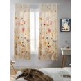thumbnail image 5 of Pastoral Vintage Botanical Curtains 63 Inch Length, Sheer Curtains for Bedroom Living Room Window Spring Summer Floral Rod Pocket Voile Drapes Kitchen Curtains Small Half Window 42"x63" 2 Panels, 5 of 7