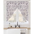 thumbnail image 2 of Purple Floral Leaf Swag Valances for Windows, Retro Farmhouse Plant Tree Branch Rod Pocket Sheer Valances for Large Windows, Swag Toppers Light Filtering for Kitchen Living Room 2 Panels 36''x63'', 2 of 6