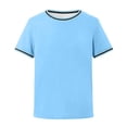 thumbnail image 4 of Boys T Shirts Short Sleeve Sky Blue Boys Tshirts Kids Athletic Shirts Kid Summer Clothing Little Boys Clothes 7-8 Years, 4 of 5