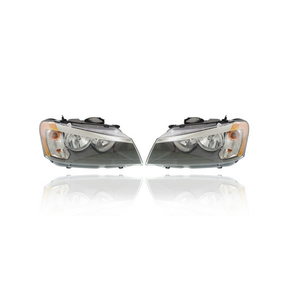 Headlight Assembly - Compatible/Replacement for '11-14 BMW X3 - Halogen - Pair, Left Driver   Right Passenger Set - 63117222026, 63117222025