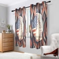 thumbnail image 2 of Yayeee Window Curtains Light Filtering 63"x42" Grommet Panel Pair Home Living Room Decor, Baseball Pattern, 2 of 7