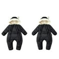 thumbnail image 4 of Gyujnb Girls Winter Jacket, Girls Winter Snowsuit Insulated Padded Jumpsuit with Attached Mittens and Booties Double Zipper for Toddler Warm Outfit,Size:3-6 Months, 4 of 5