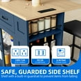 thumbnail image 5 of DEXTRUS Kitchen Island with Seating & Drop Leaf, Kitchen Island on Wheels with Doors & Drawers, Blue, 5 of 8