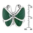 thumbnail image 2 of Captivating Butterfly Motif Green Malachite Statement Sterling Silver Ring-7, 2 of 5