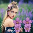 thumbnail image 5 of BYHONG Elegant Large Metal Double Luster Matte Flower Earrings Chic Statement Dangle Drop Flowers Wedding Earrings Anniversary Friendship Exquisite Jewelry Gifts Earrings for Women One Size, 5 of 5