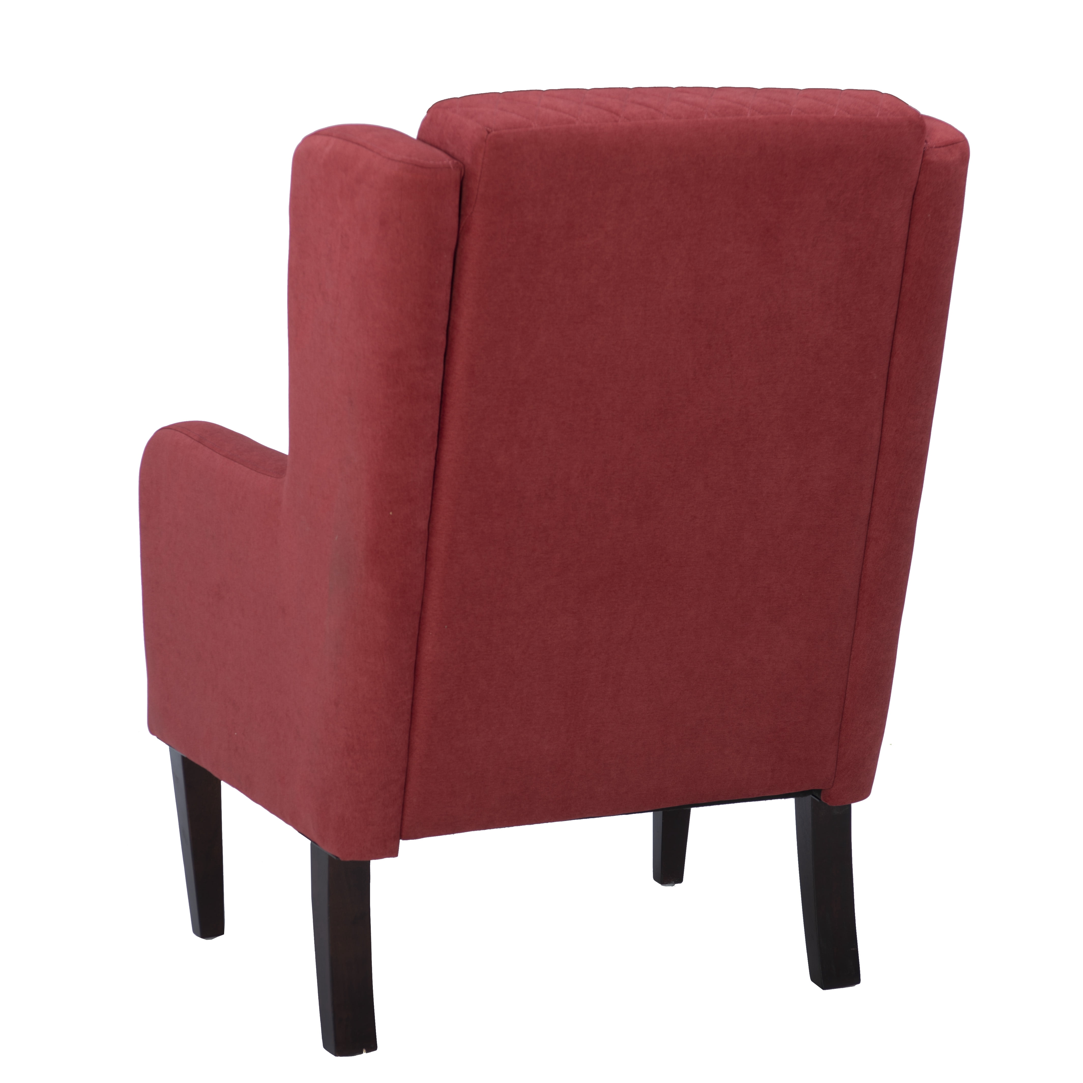 Powell Laude Quilted Velvet Wingback Accent Chair, Rust