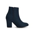 thumbnail image 3 of BLISSFUL STEP Women's Side Zipper Block Heel Ankle Boots Navy Blue 8, 3 of 8
