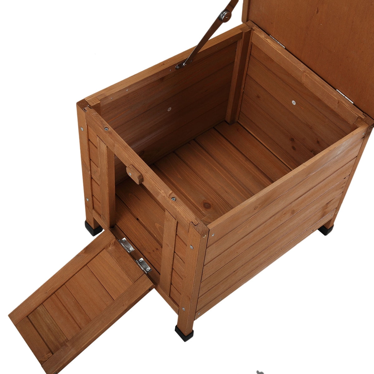 Lowestbest Rabbit Hutch, Wooden Rabbit Cage, Pet House Bunny Shelter with Ramp and Opening Roof, Brown Lowestbest Rabbit Hutch, Wooden Rabbit Cage, Pet House Bunny Shelter with Ramp and Opening Roof, Brown