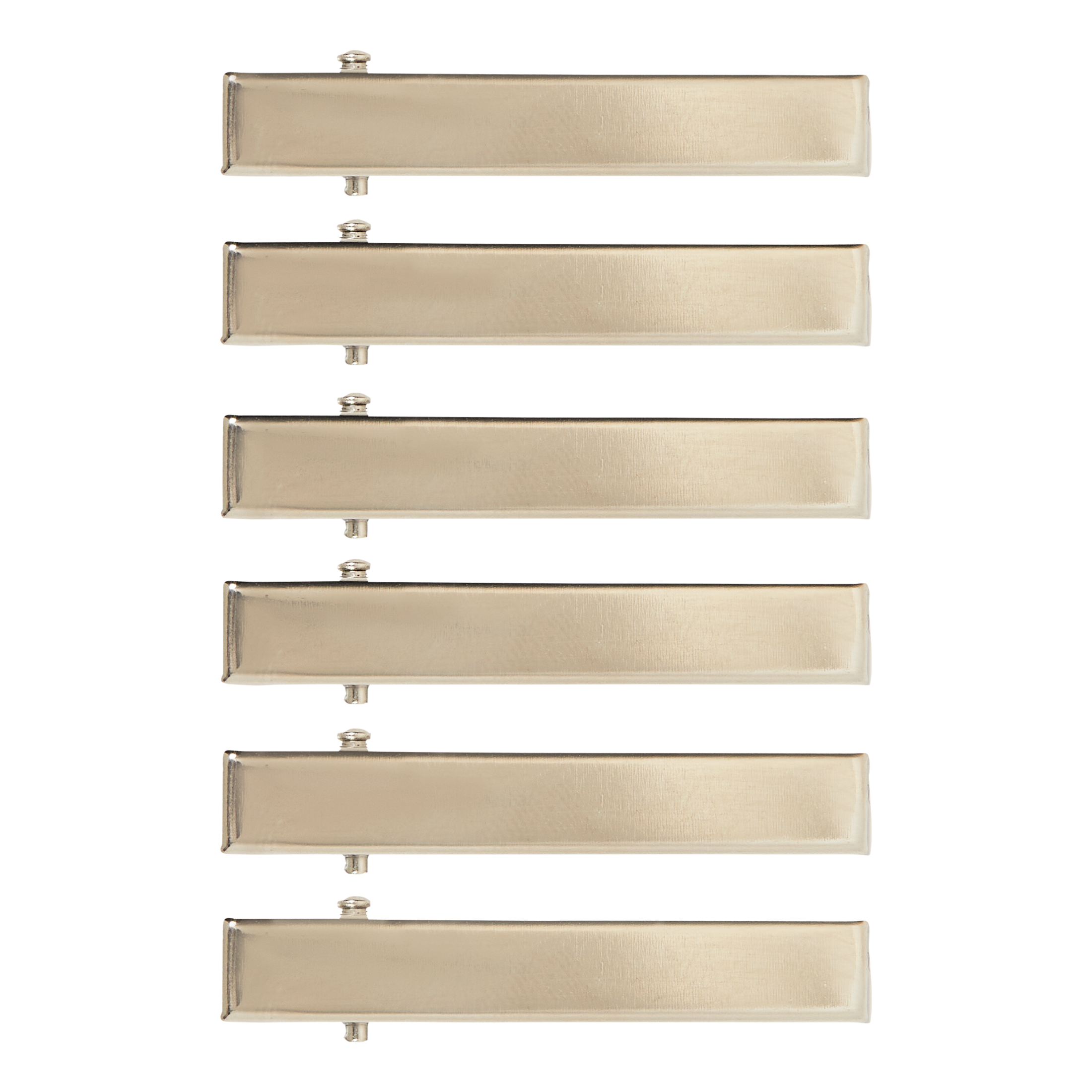 (3 pack) Offray Accessories, Silver Flatop Metal Hair Clips great for DIY hair bows, 6 count, 1 Package