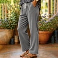 thumbnail image 5 of Maplenight Corduroy Wide Leg Pants for Women Drawstring Elastic Waist Loose Casual Daily Lounge Pants with Pockets, 5 of 8