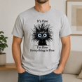 thumbnail image 6 of Funny Cat Graphic T-Shirt, It's Fine I'm Fine Everything Is Fine, Unisex Cotton Tee, 6 of 9