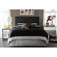 thumbnail image 3 of Baxton Studio Viviana Modern and Contemporary Black Faux Leather Upholstered Button-tufted Queen Size, 3 of 4