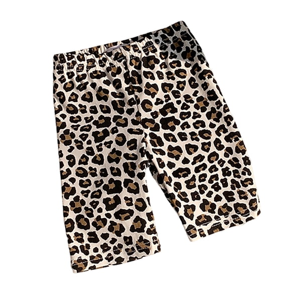 Landzoo Toddler Girls Shorts Leopard Elastic Waist Cute Summer Breathable Girls Active Shorts Size 18-24 Months Coffee