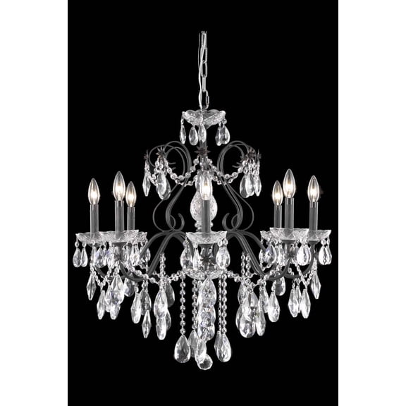 St. Francis 6 light Dark Bronze Chandelier Clear Royal Cut Crystal