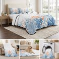 thumbnail image 6 of Queen Quilt Set 90''x96'', Coastal Coral Lightweight Bedspread Coverlet Set with 2 Pillow Shams, Blue Ocean Starfish Seagrass Watercolor Breathable All Season Quilt Bedding for Bedroom/Guest Room, 6 of 9