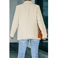 thumbnail image 1 of POGLIP Women's Beige Lapel Collar Button Pocket Blazer, 1 of 6