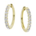 thumbnail image 4 of Unique Moments 1.50 ct Lab Grown Diamond Hoop Earrings for Women 14K Yellow Gold, 4 of 6