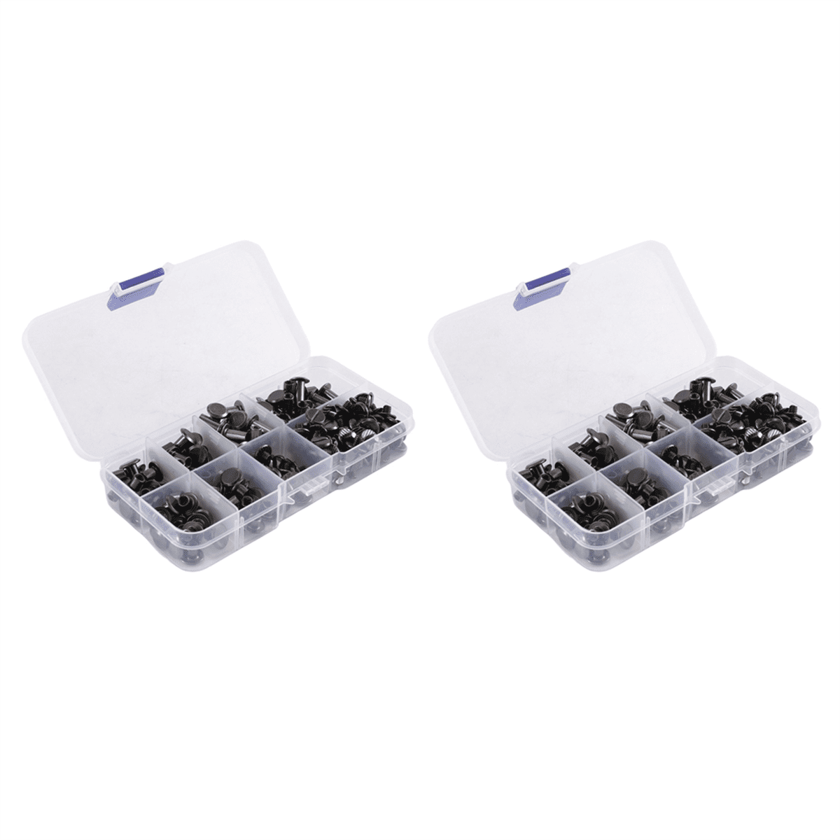 180 Sets Chicago Screws Assorted Kit,6 Sizes of Round Flat Head Leather Rivets Metal Screw Studs for DIY Leather Craft A