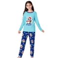 thumbnail image 3 of Beezizac Little & Big Girls Pajama Christmas Blue Penguin Long Sleeves Sets Cozy Kids 2-Piece PJ Set Nightwear Size 10, 3 of 9