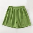 thumbnail image 2 of MIUOWANP Oversize Women's Shorts with Pockets Lightweight Relaxed Fit Sports and Casual Short Shorts Size XL(10)Green, 2 of 8