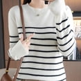 thumbnail image 2 of Sweaters For Women Crewneck Long Sleeved Striped Pullover Sweatshirt Lightweight Loose Fit Fashion Top Xl Womens Sweaters, 2 of 4