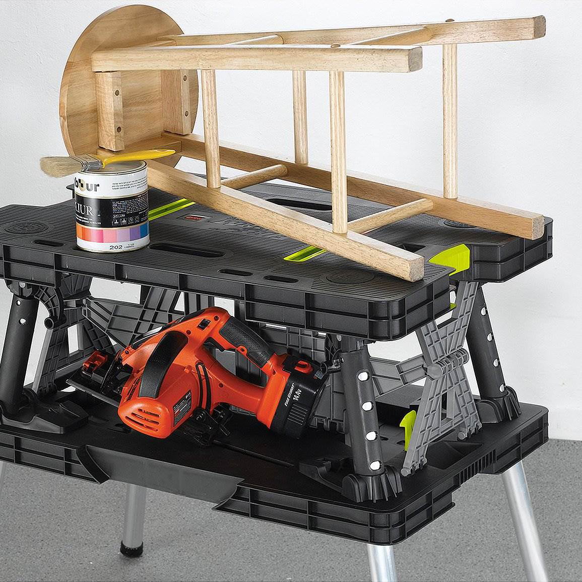 Keter Portable Folding Work Table Workbench Mini Clamps Storage Home Garage NEW 