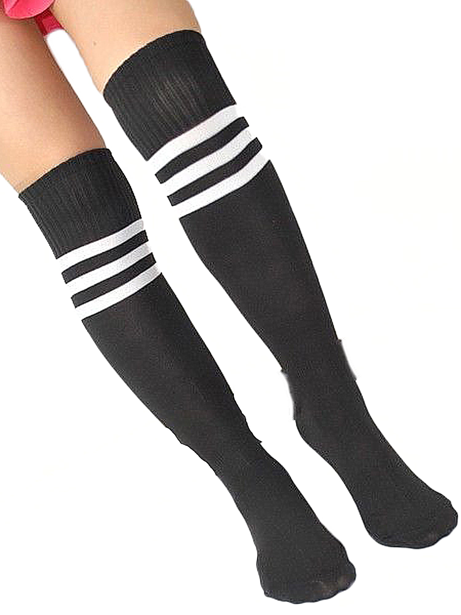 Zando Women Over Knee Thigh High Socks Plus Size Tube Leg Warmers Stocking Cotton Cosplay Long Solid Leggings Sock 