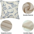 thumbnail image 3 of Fall Pillow Covers 20x20 Navy Blue Pumpkin Decor Throw Pillows Case for Couch Maple Leaves Autumn Harvest Thanksgiving Farmhouse Indoor Outdoor Decorative Cushion Cases for Sofa Bed Set of 2, 3 of 6