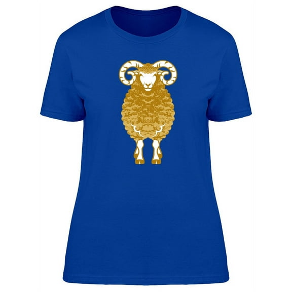Golden Sheep Front View T-Shirt Women -Image by Shutterstock, Female Medium