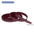 thumbnail image 2 of Uxcell Grosgrain Ribbons with White Dots Ribbon Bow Decoration Crafts Gift Wrapping Wedding Wine Red 25 Yards 3/8 Inch, 2 of 6