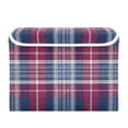 thumbnail image 2 of Foldable Fabric Storage Bin With Handle Collapsible Basket Box Storage With Lid Organizer Red Blue White Plaid Pattern, 2 of 7