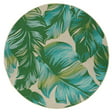 Mainstays 6' Round White Tropical Palm Outdoor Area Rug