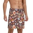 thumbnail image 2 of Susaid Love Heart Print Mens Shorts, Breathable Lounge Sleepwear Set with Elastic Waistband and Pockets-X-Large, 2 of 6