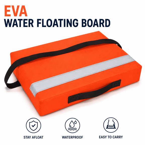 Boat Throwable Flotation Device Type IV, Portable Floating Foam Cushion with Waterproof Marine Cover, Safety Throw Cushion for Boating, Fishing, Kayaking and Water Sports