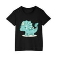 thumbnail image 4 of GERsome Boys Girls Short Sleeve T Shirt Cute Dinosaur Graphic Cotton Crewneck Tees for Unisex Kids Casual Summer Tops Sizes 3-10 Years, Black/3-4 Years, 4 of 6
