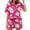 Hot Pink, variant on JSKUMAR 2 Piece Sets for Women Summer Crew Neck Short Sleeve Tops and Shorts Outfit Casual Adjustable Outdoor Loungewear (Watermelon Red,L)