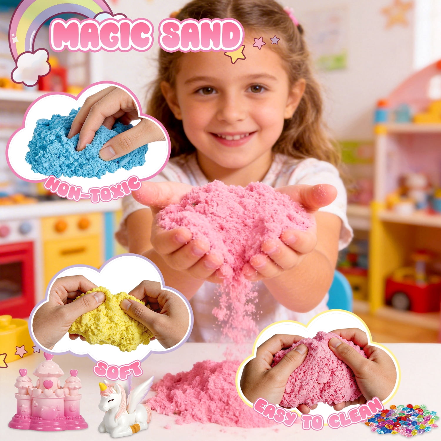 Caunedy Unicorn Terrarium Kit for Kids,Night Light with Remote & Music,DIY Arts and Crafts Kit,Perfect Gifts for Kid Aged 4-12