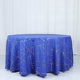thumbnail image 3 of BalsaCircle 120" Royal Blue Gold Metallic Geometric Design Polyester Round Tablecloth Catering, 3 of 8